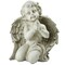 Northlight 10.75" White Sitting Cherub Angel Decorative Outdoor Garden Statue